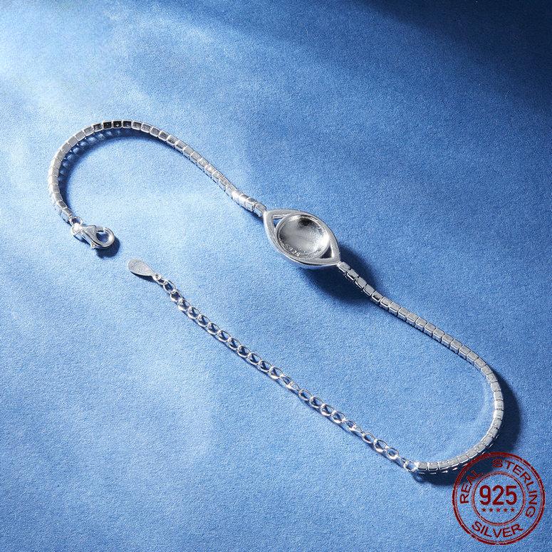 Bracciale Argento 925 Con Occhio Del Malocchio E Zirconi - Regolabile, Portafortuna Protettivo, Gioiello Donna In Argento Sterling, Regalo Idea