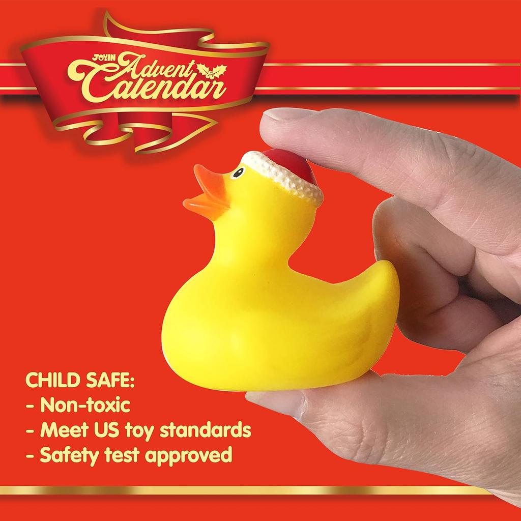 Christmas Advent Calendar Ducks Days Countdown Rubber Boys Girls Toddlers Kids Xmas Party Favor Gifts JOYFY 24 for Kid Friendly Entertaining Fun Play