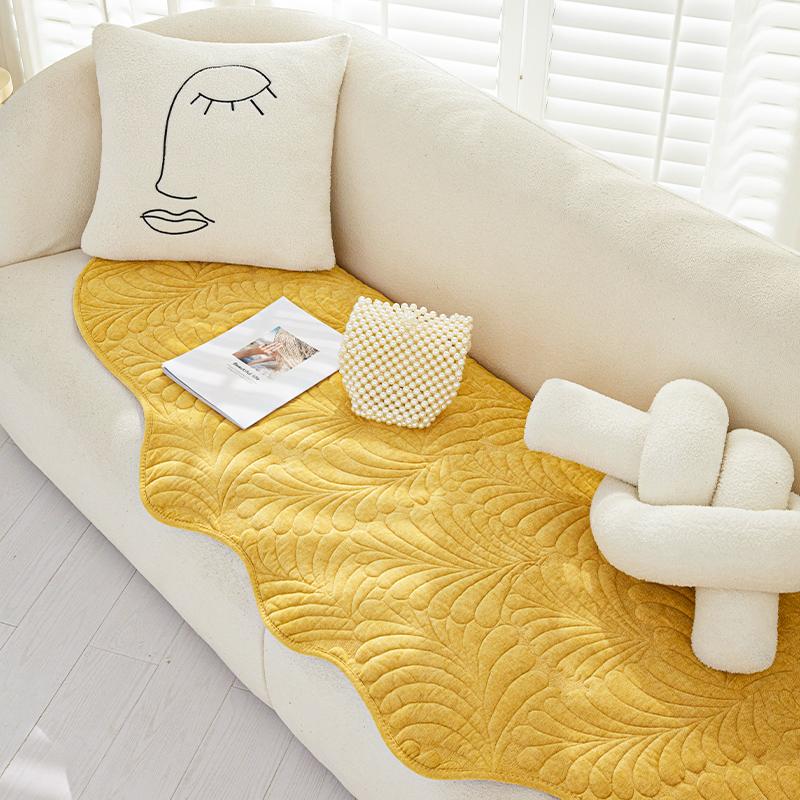 Chenille Leaves Printed Sofa Cover Pet Kids Sofa Mat Thicken Non-slip Couch Slipcover Universal Sofa Towel for Living Room Home