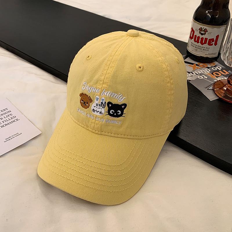 Embroidered Cartoon Cute Baseball Cap Wide Brim Cap Stylish Material Durable