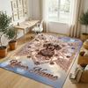 Decorative Artwork Theme Crystal Velvet Rug Personalized Custom Name Text Soft Floor Mat Home Decor