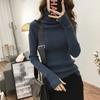 Autumn and Winter Large Code Women's High Neck Sweater Slim Thickening Head Long-sleeved Bottoming Knitwear