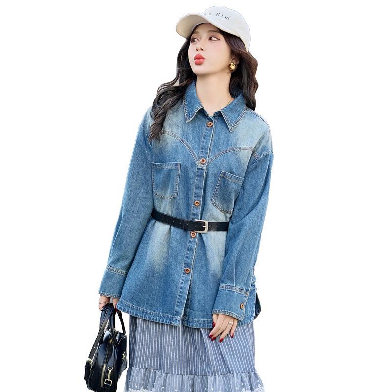 2025 Spring Women's Versatile Denim Jacket - Lapel Design Fashion Top (Y2501)