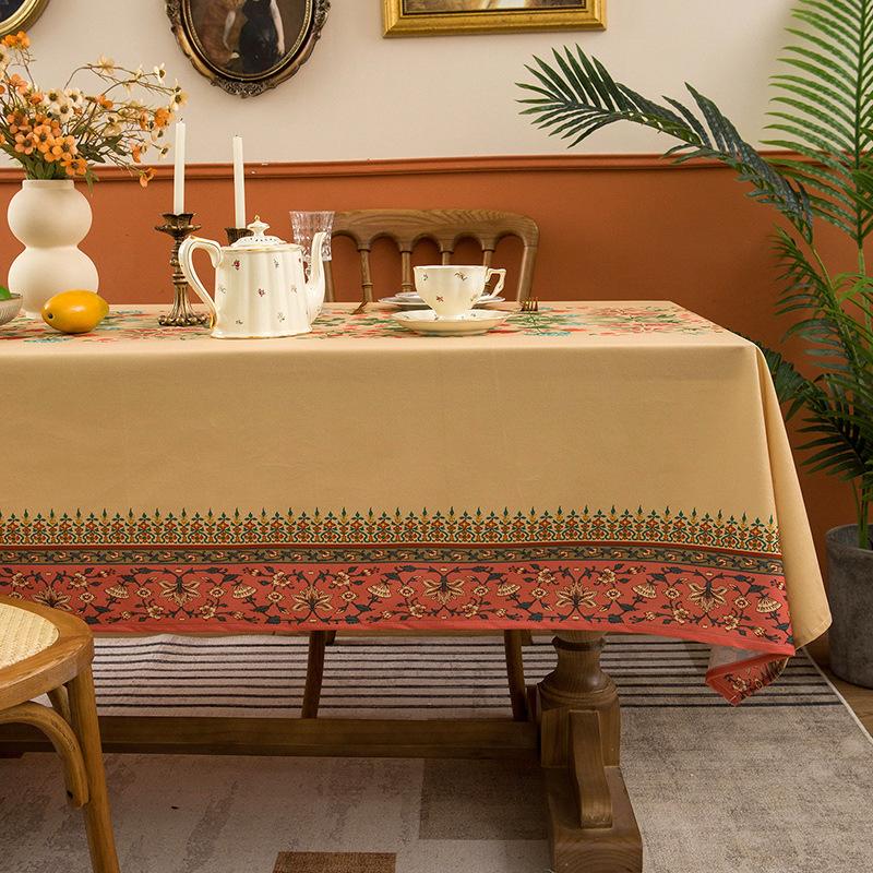 

American tablecloth tablecloth table cloth pastoral floral atmosphere decorative tablecloth rectangular printing bed and breakfast coffee table cloth 140*140cm
