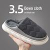Men's Cozy Down-Feeling Cotton Slippers: Non-Slip, Waterproof, Thick Sole for Autumn/Winter.