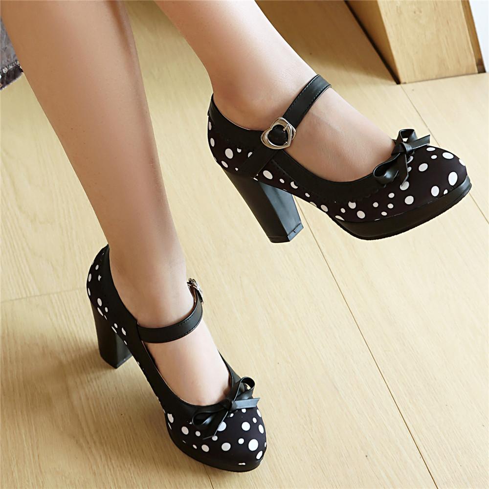 Móda Jaro Nové Lolita Boty Dámské Oxford Lodičky Roztomilé Vysoké Podpatky Retro Vintage Boty pro Ženy Mary Janes Kulatá Špička s Řemínkem kolem Kotníku