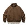 Unisex Retro Japanese Maillard Coffee Stripe Cotton Padded Winter Jacket