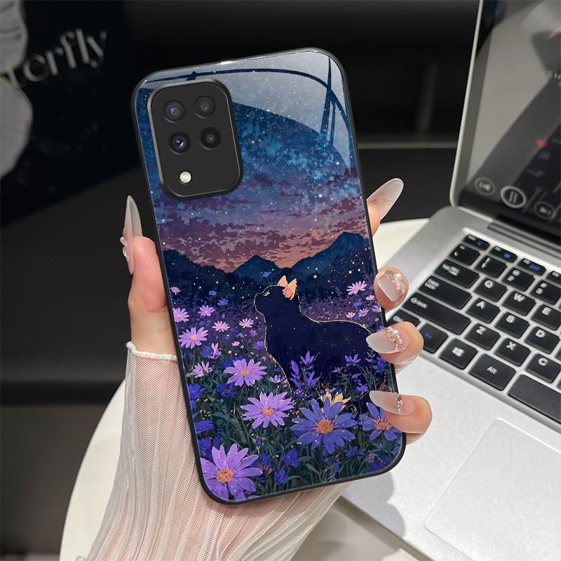 For Samsung M33 M53 Phone Case Trendy Fantasy Design Tempered Glass Hard Bumper For Galaxy M 33 M 53 Full Protection Back Covers