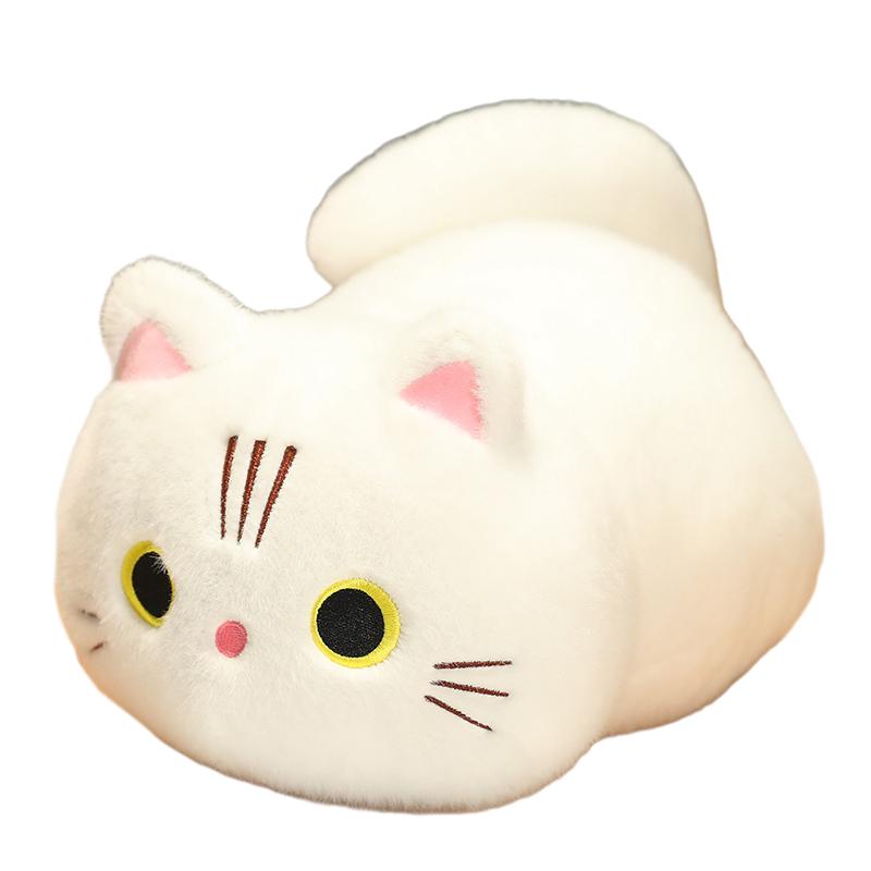 25/35cm Squishy & Long Plush Cat Plush Lying Pillow Stuffed Orange White Black Grey Eyes Closed Eyes Kawaii Companion Gift