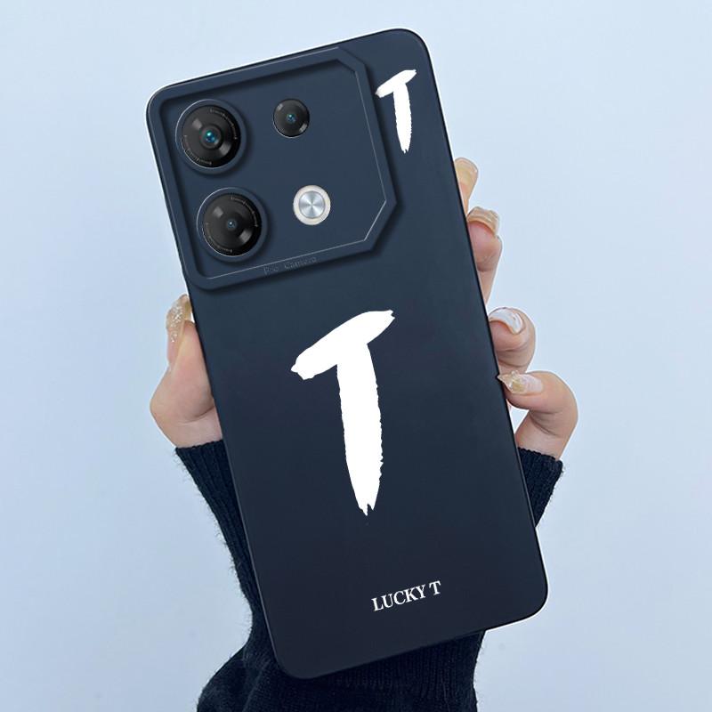 For Infinix GT 10 Pro X6739 Phone Case Lucky Initial Letter Matte Soft Silicone Shell For InfinixGT 10Pro GT10 Pro Cover Casing
