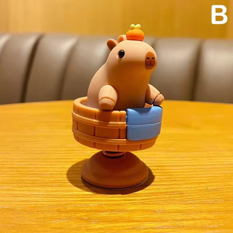 Spring Swing Doll Cartoon Cute Fun Capybara Car Ornament Dashboard Interior Decoration Accessories Funny Wobble Sway Head Shake