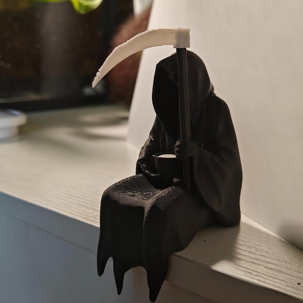 "Death Also Needs A Vacation" Gothic Statue Of Death Of The Dark Knight, Halloween Festival And Holiday Decoration Small Decor