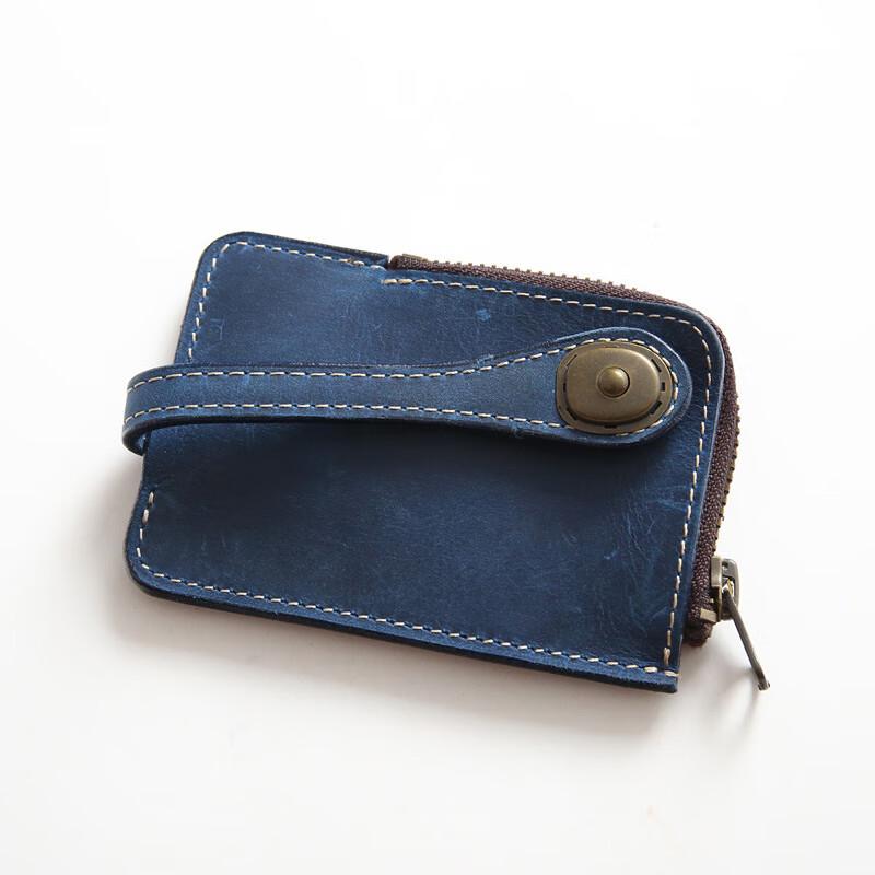 WIPELO Retro Crazy Horse Leather Key Pouch
