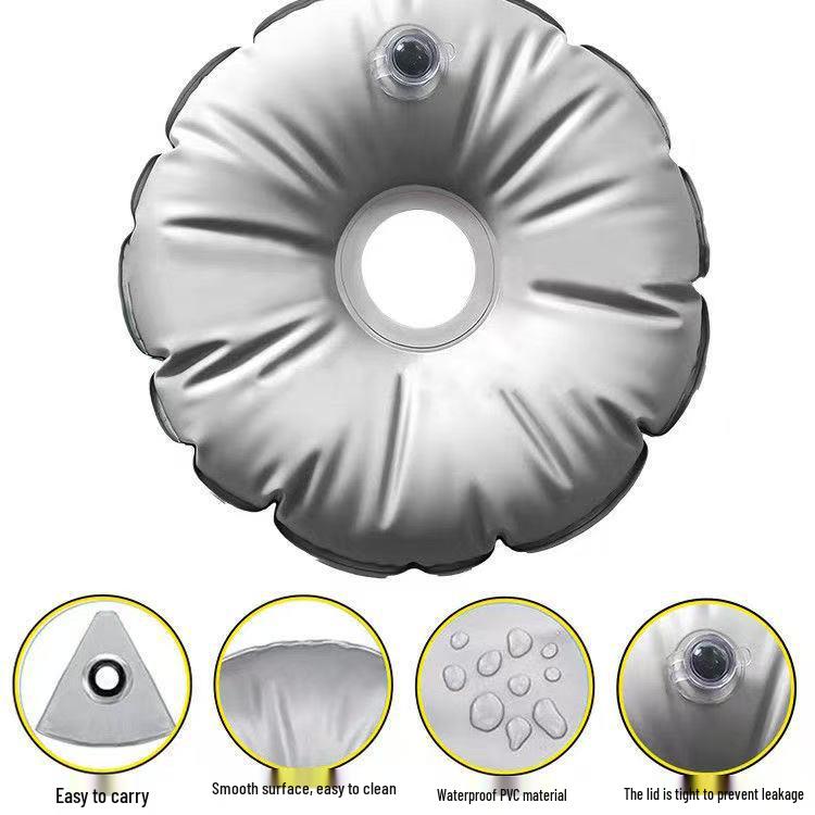 50CM Diameter Windproof Water Bag for Moxibustion Stand, Beach Flags, and Umbrella Base Outer Diameter 50CM Round Thickened Water Bag серый