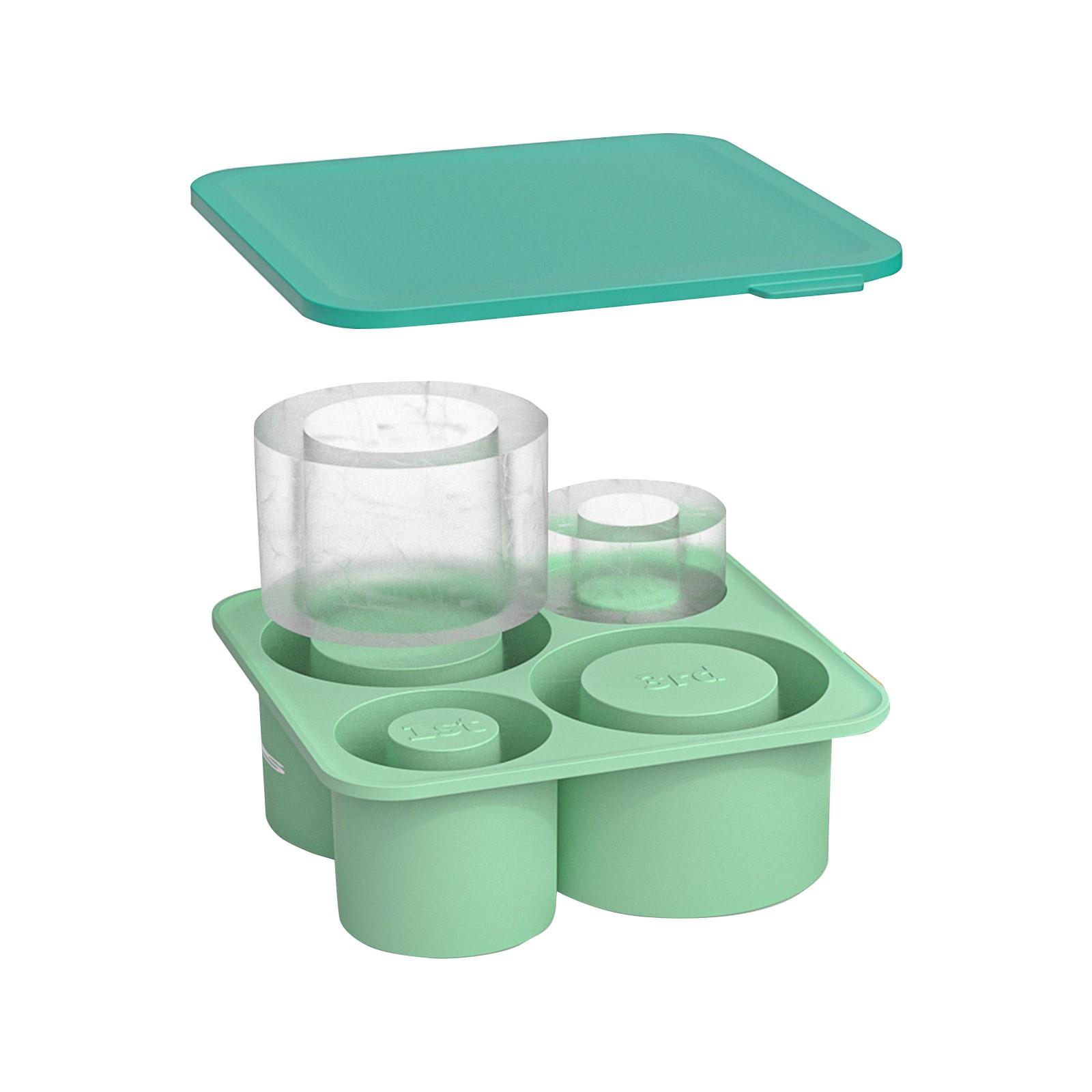 

Модернизированный силиконовый поднос для льда и форма, большой размер, цилиндрический поднос для льда для кофе для холодильника с крышкой и стеклянными аксессуарами One Size зелёный