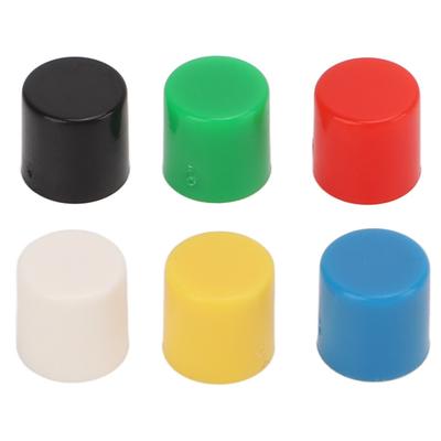 180PCS 6 Colors Breadboard Push Button Cover Round Shape ABS Plastic Tact Switch Push Button Hat Push Button Cover Set
