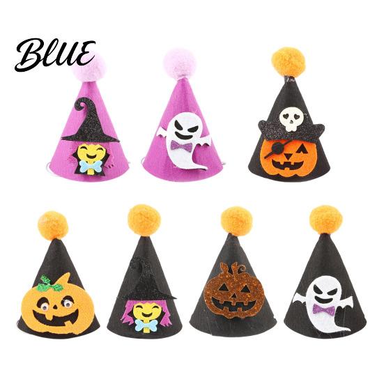 Cartoon Pet Hat Halloween Pointed Hat Cute Ghost Witch Pumpkin Cat Pom-pom Costume for Cats And Small Dogs Holiday Party Accessory Comfortable