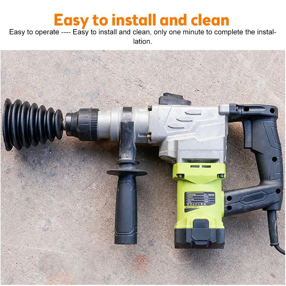 Electric Drill Dust Cover Rubber Impact Hammer Drill Dust Collector Dustproof Device Power Tool Accessories With 2 Rubber Pads