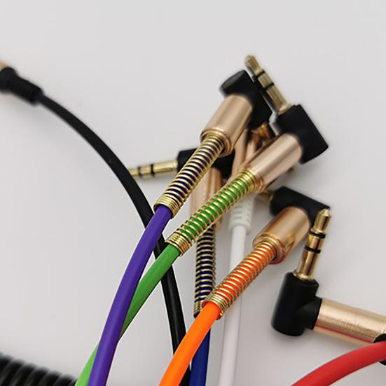 Audio Cable HIFI Plug Play Clear Sound Quality Telescopic 3.5mm Male To Female