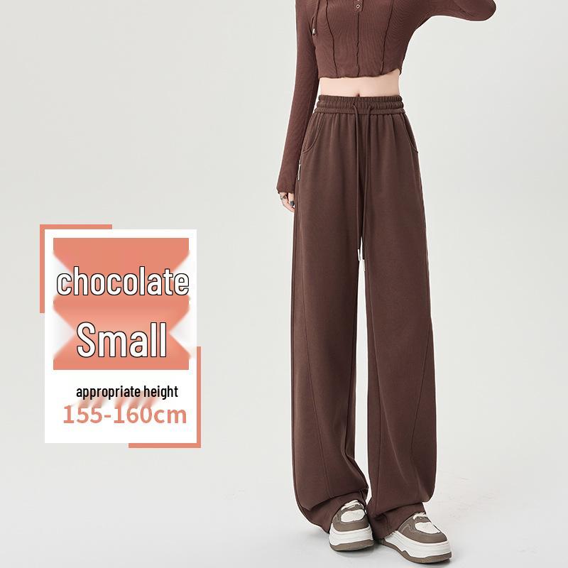 

Женские серые утягивающие широкие спортивные штаны - Весна/Осень 2025 Повседневные прямые M100-110 lbs