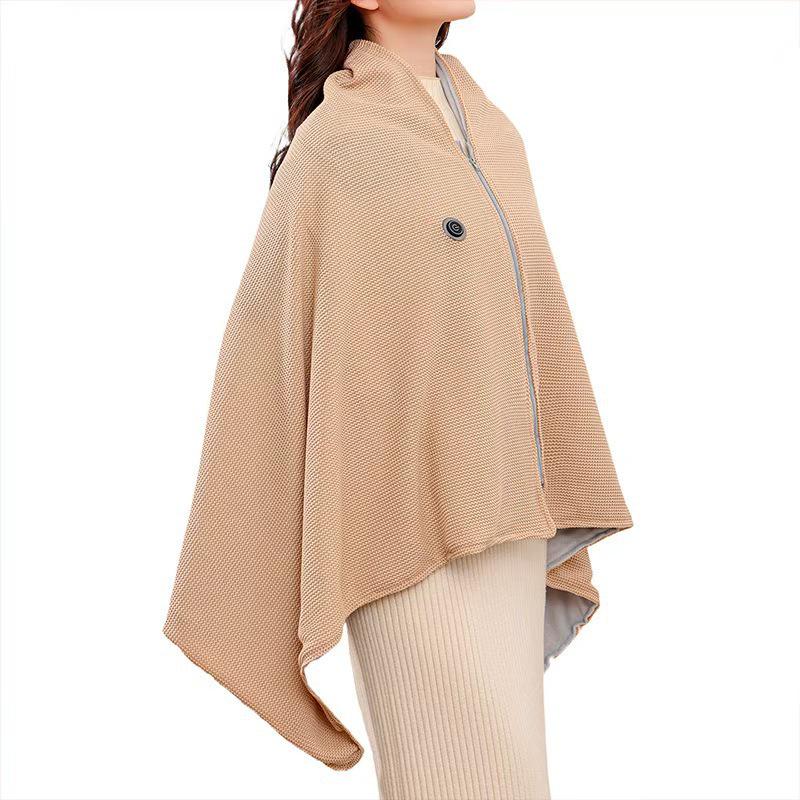 Rechargeable Heated Shawl - Outdoor Washable Electric Warmer Blanket