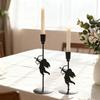1/3Pcs Iron Art Cupid Candle Holder Vintage Metal Candlestick Home Living Room Wedding Party Taper Candle Stand Table Centerpiece Ornament