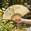 Exquisite Ancient Style Printing Folding Fan Vintage Handheld Fan Bamboo Fan  Classical Dance