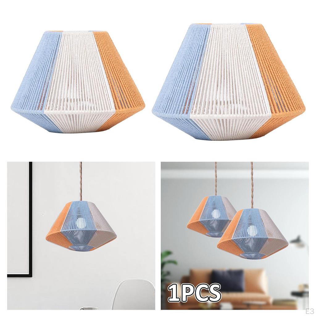 Ceiling Lantern Cover Lamp Shade Replacement Decor Weave Rope Lampshade Cotton for Home Dining