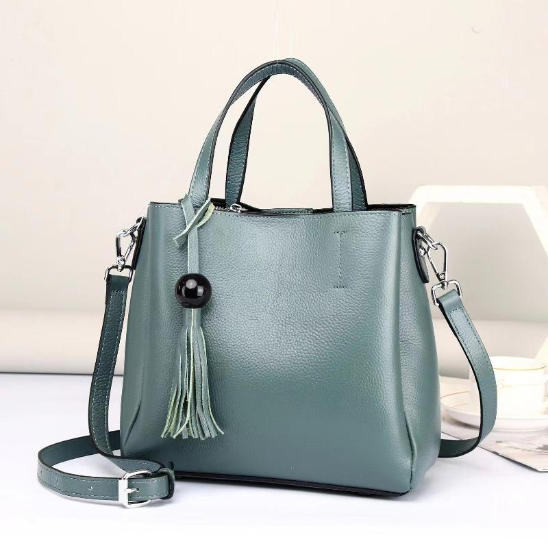 Genuine Leather Women's Bag Crossbody Bag Quality Premium Handbag Handbag Shoulder Fashion Cowhide Bucket Bag