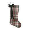 Christmas Stockings with Hanger Bowknot Plush Balls Decor Striped Print Candy Holder Festive Tree Decoration