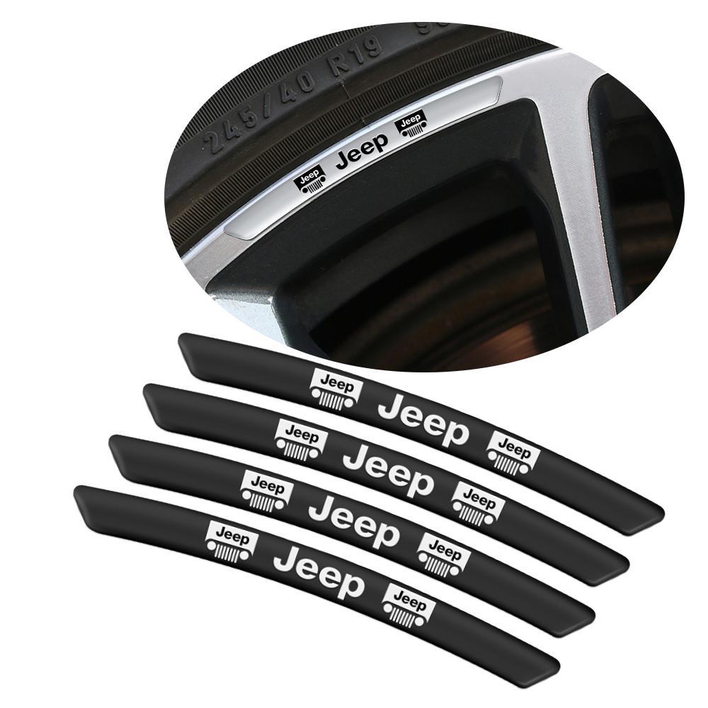 4pcs Aluminum Car Badge Wheel Rims Stickers Auto Refit Accessorie For Jeep JPB Renegade Patriot Trail Hawk Wrangler JK Commander