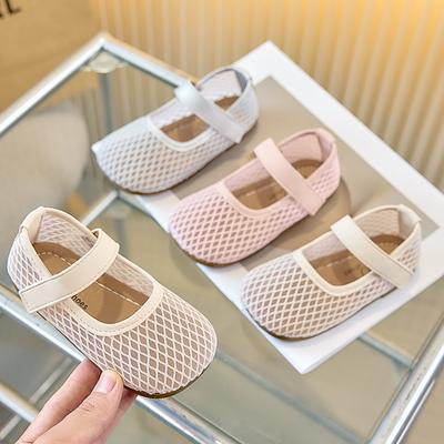 Sandales en Mesh pour Filles Respirantes Tendance Chaussures Plates pour Enfants Couleur Unie Polyvalentes 2025 Tout Neuf Chaussures de Princesse pour Enfants Bout Rond