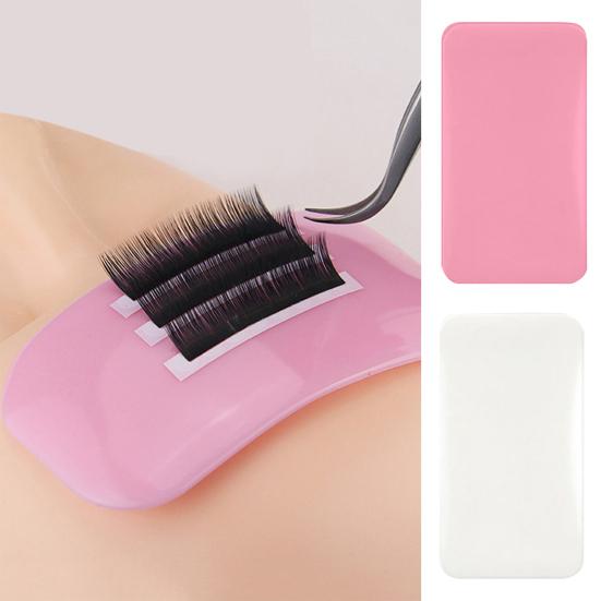 Clear Eyelash Stand Rectangle Shape Good Adsorption Adhesive Washable False Eyelash Pad for Eyelash Extension