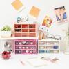 Nine-Grid Desktop Storage Box, Drawer-Style for Desk Organization: Ideal for Dorms, Cosmetics, Stationery, Beads, and Sundries.