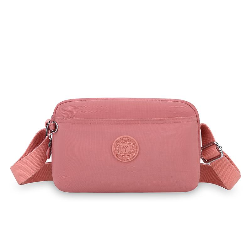 Nylonová crossbody taška s více kapsami, dámská lehká malá taška přes rameno