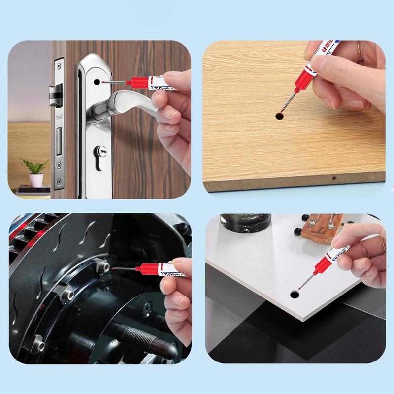 10pcs 20MM Red/Black/Blue Ink Long Head Markers Bathroom Woodworking Decoration Multi-purpose Deep Hole Marker Pens