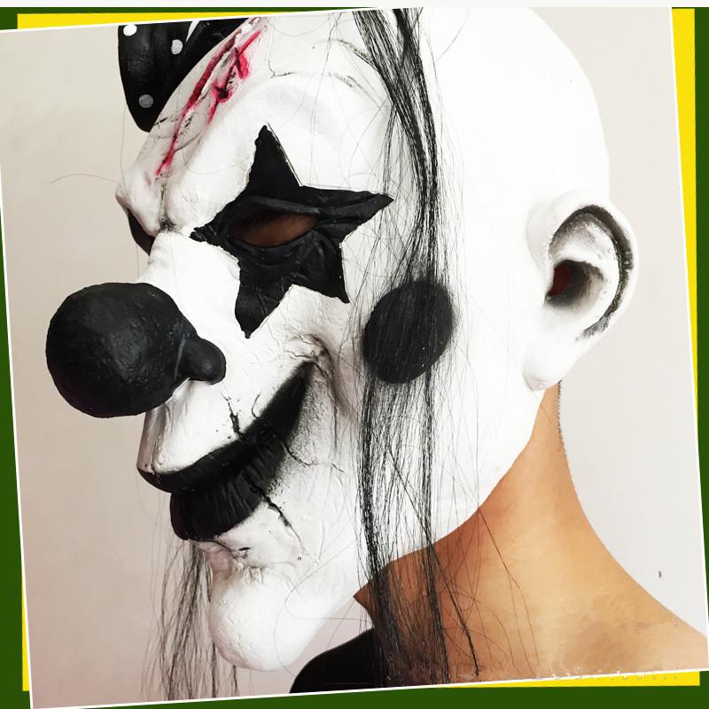 Halloween Horror Kopfbedeckung Latex Maske Dämon Clown Gesichtsbedeckung Halloween Cosplay Party Erwachsene Dämon Requisiten Gruselige Gesichtsbedeckung