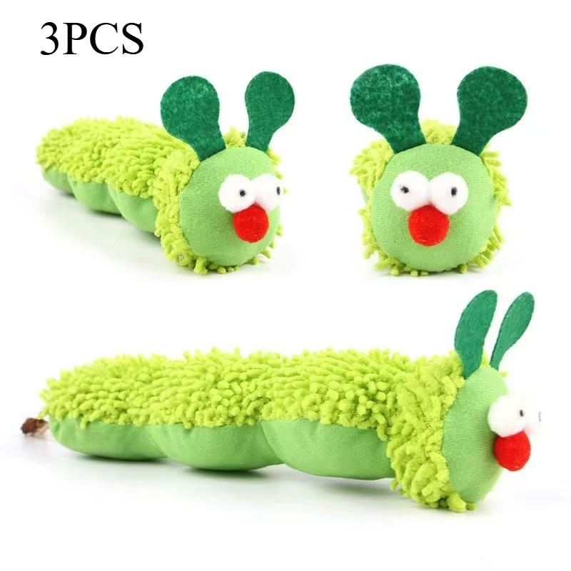 1/2/3 PCS Cat Catnip Plush Chew Toy Interactive Bite Resistant Imitation Caterpillar Kitten Toy Teeth Cleaning Cat Toy Supplies