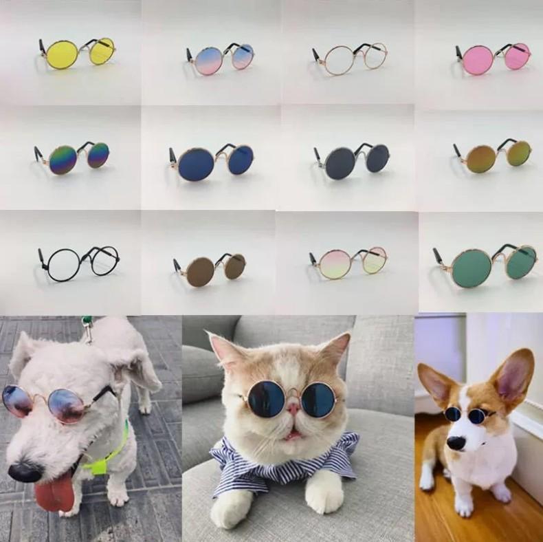 1 Pc Pet Glasses Retro Cool Hippie Style Glasses Doll Props For Photography Cat & Dog Funny Sunglasses Accessories