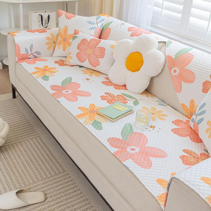 Black Technology Ice Silk Sofa Cushion Summer Summer Simple Modern Summer Mat Seat Cushion Non-Slip Sofa Cover Cover Cloth
