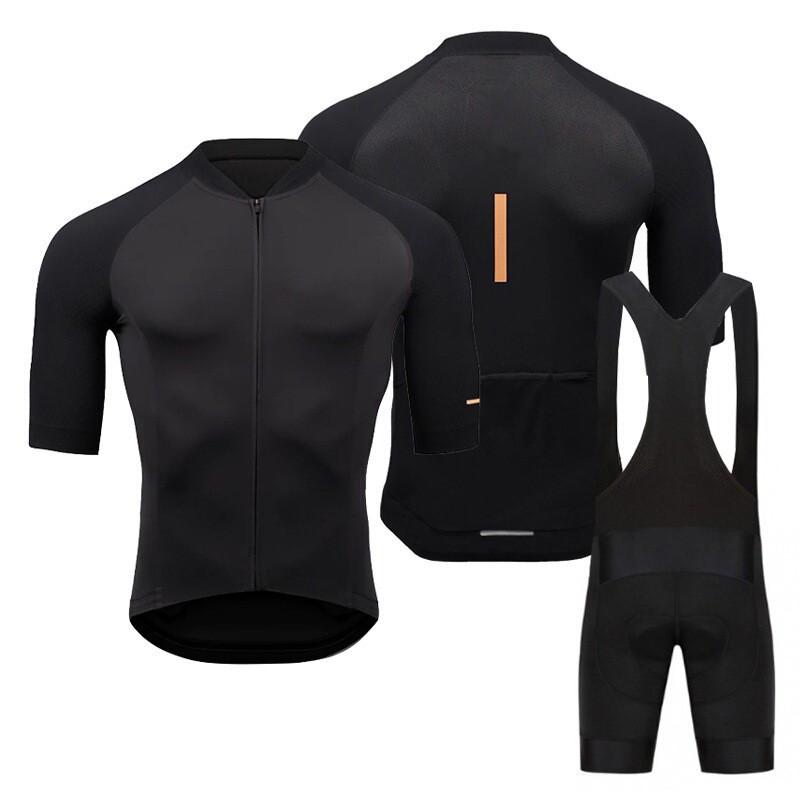Mens Cycling Jersey Bib Shorts Set Breathable Quick-Dry Mountain Bike Apparel Outdoor Sports