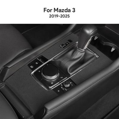 Top Suede Trim LHD RHD Sticker For Mazda 3 Axela 2024 2025 Car Central Console Gear Shift Panel