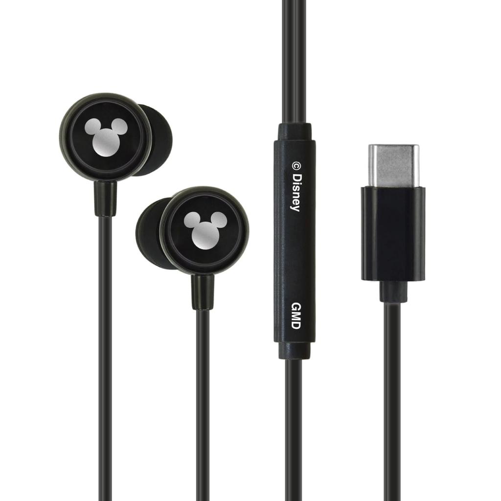 Gourmandies Disney Character USB Stereo Earphones with Remote and Mickey Mouse / Type-C Microphone, DNG-280MK