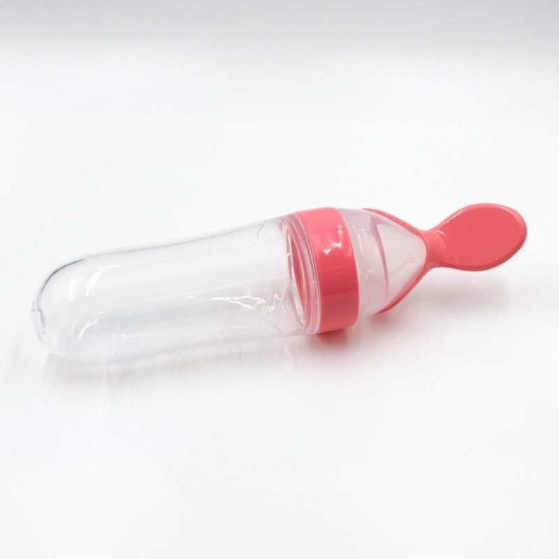 Детская силиконовая ложка для кормления, бутылочка для кормления Детская силиконовая ложка для кормления, детская кормушка розовый