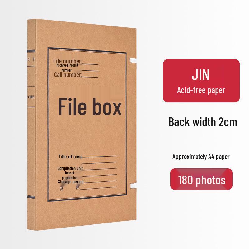 10cm Thick Extra Large Kraft Paper A4 File Box - Acid-Free Document Organizer