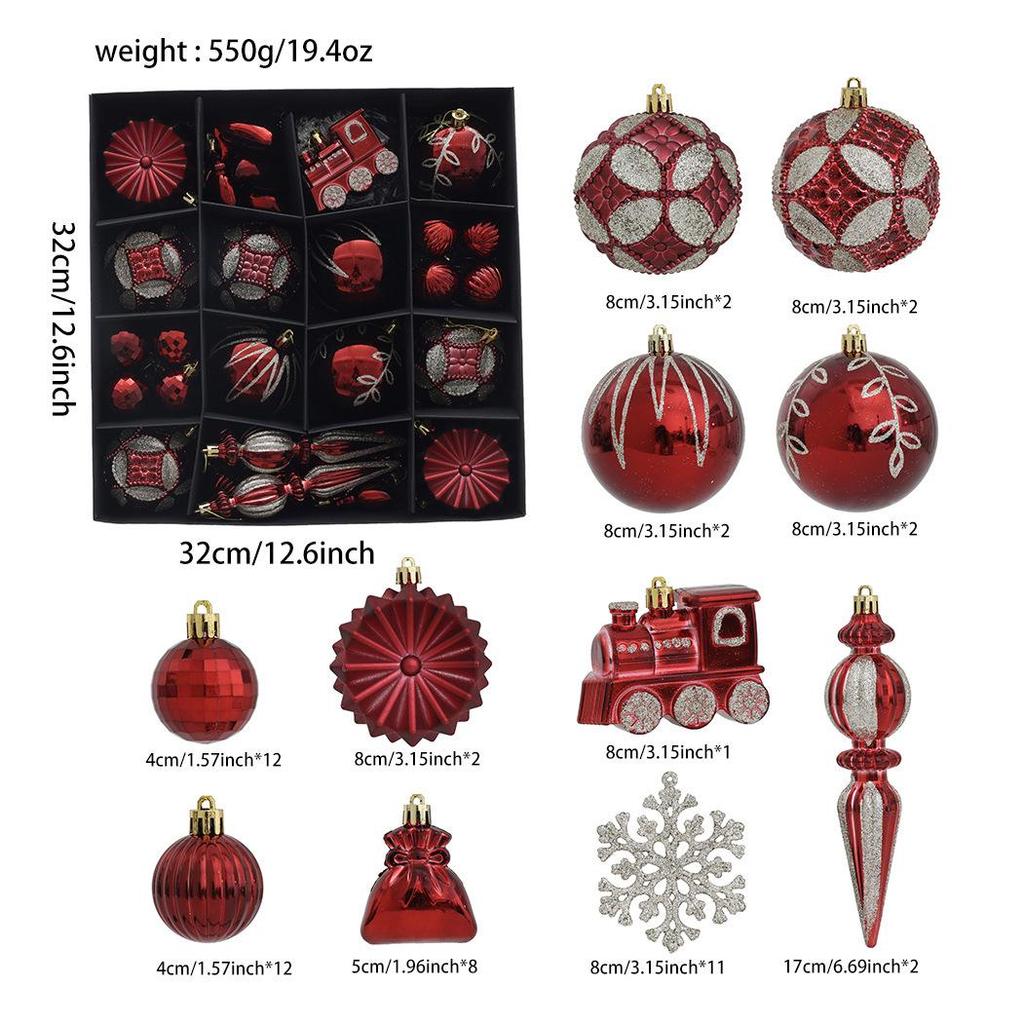 Multi-Color Irregular Shaped Christmas Ball Set - Light Luxury Tree Ornaments