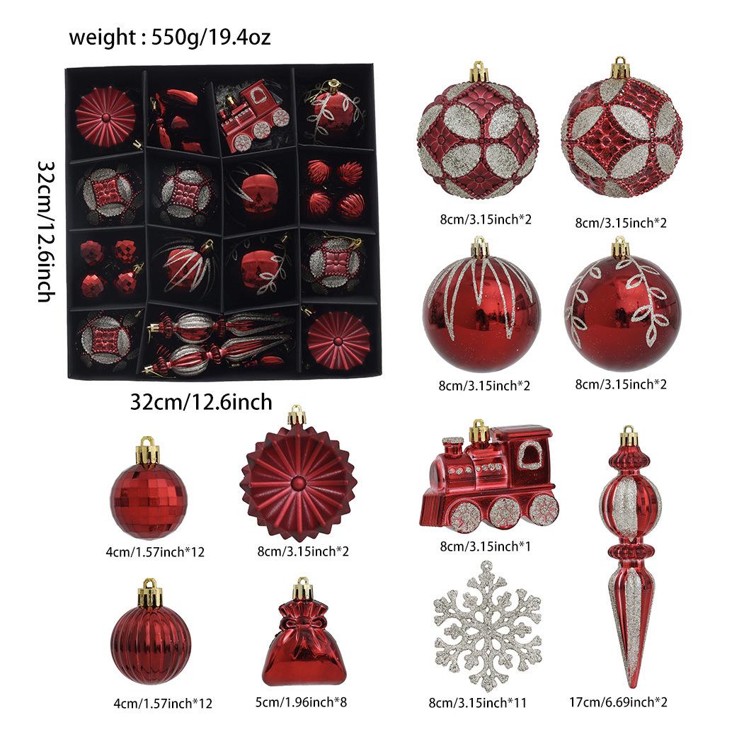 

Irregular 8cm Plastic Sprinkle Powder Christmas Hanging Ornament Ball