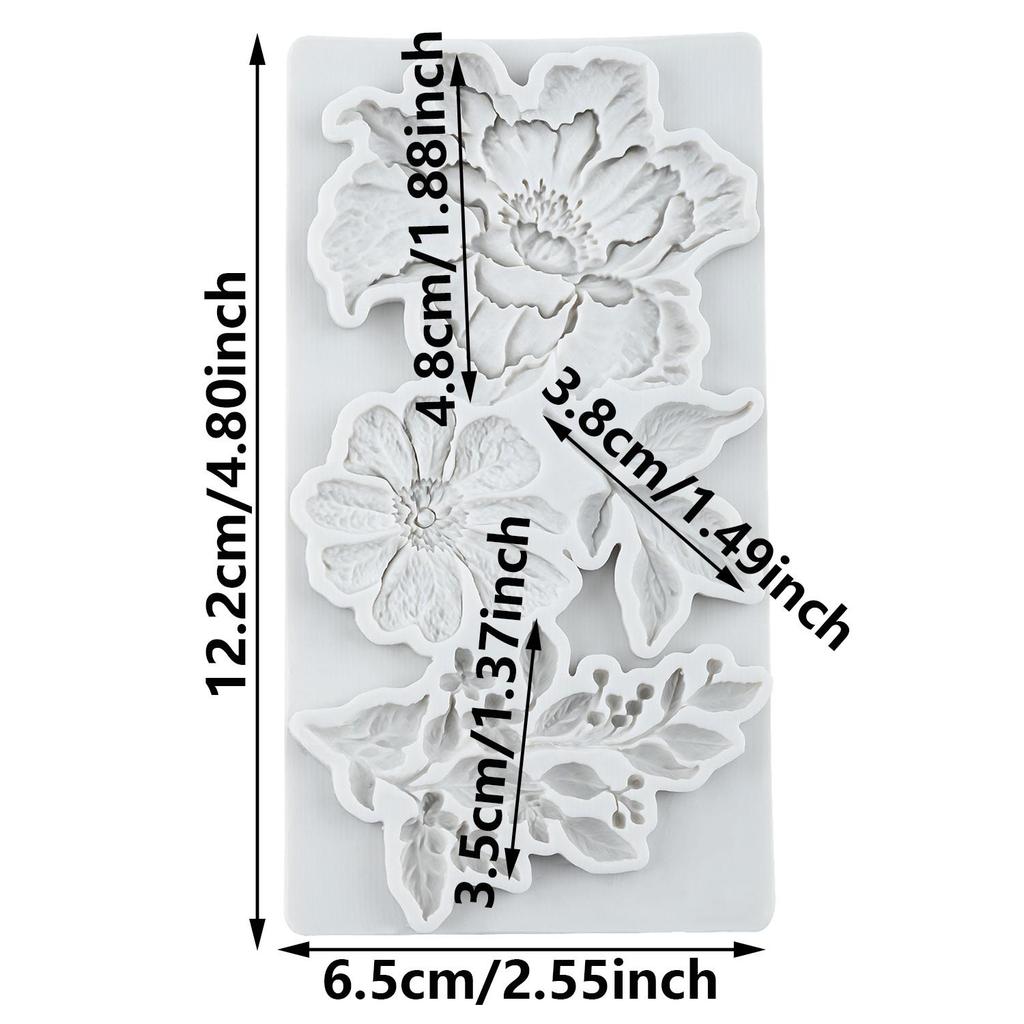Rose Silicone Mold Peony Fondant Molds Cake Decorating Tools Cupcake Topper Candy Sugar Craft Gum Paste Polymer Clay