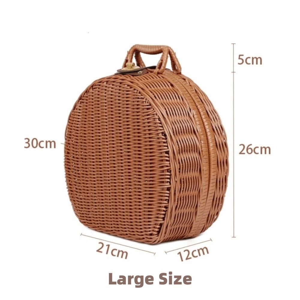 Round Gift Packaging Box Woven Handheld Suitcase Practical Storage Basket  Sundries Organizer