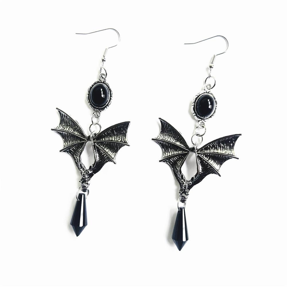 Party Jewelry Vintage Gothic Vampire Witch Black Rose Earrings For Women Creative Holiday Party Personalized Jewelry Accessories